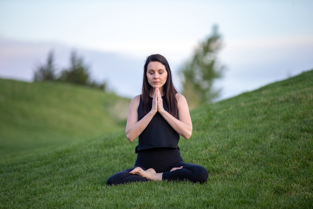 Outdoor meditation in the grounds at Woodlands